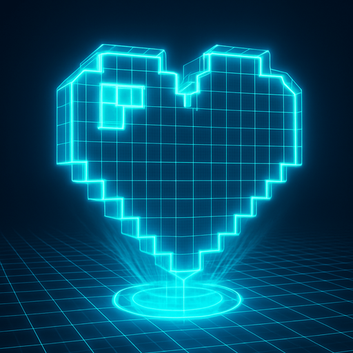 3d neon hologram cyberpunk projection grid