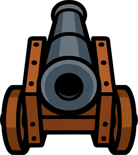 2 boyutlu üstten görülme bir savaş topu.
In-Game asset.  2d.  High contrast.  No shadows