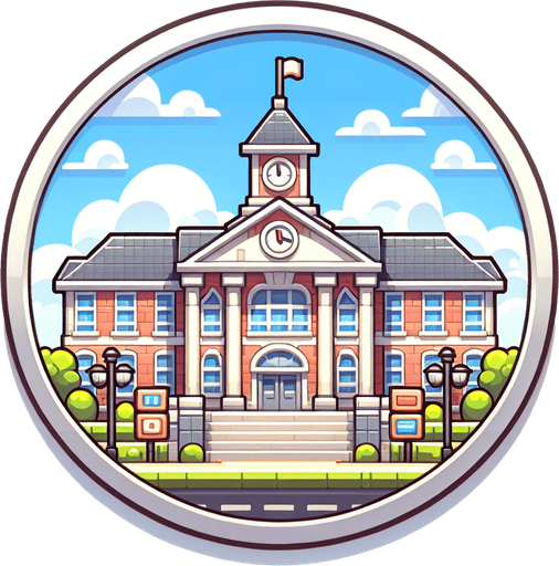 school.
Single Game Texture. In-Game asset. 2d. Blank background. High contrast. No shadows.