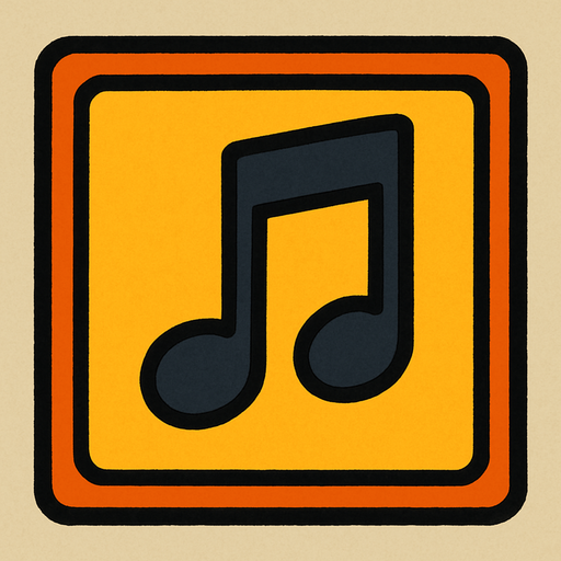 A "single" tile of musical note 🎵.
In-Game asset.  2d.  High contrast.  No shadows