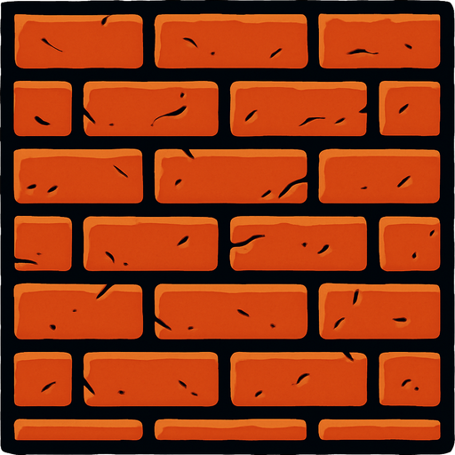 brick wall.
In-Game asset.  2d.  High contrast.  No shadows