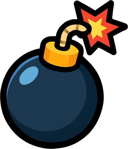 A 2D bomb in the style of Survivor.io, made by HABBY PTE. LTD..
In-Game asset.  2d.  High contrast.  No shadows