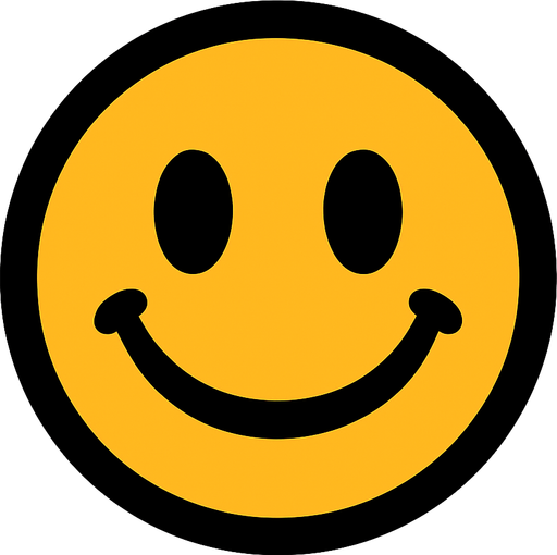 happy face.
In-Game asset.  2d.  High contrast.  No shadows. happy face