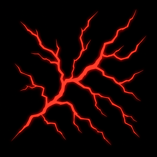 red electricity.
In-Game asset.  2d.  High contrast.  No shadows