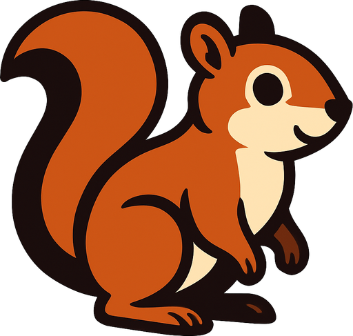 Squirrel.
In-Game asset.  2d.  High contrast.  No shadows