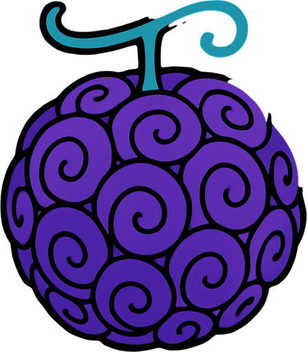fruta del diablo.
In-Game asset.  2d.  High contrast.  No shadows