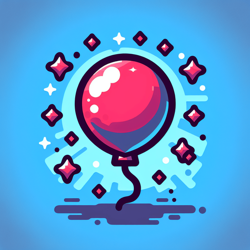 balloon.
Single Game Texture.  In-Game asset.  Blank background.  High contrast.  No shadows. 2d