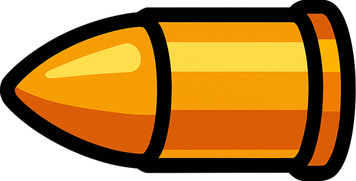 bullet.
In-Game asset.  2d.  High contrast.  No shadows