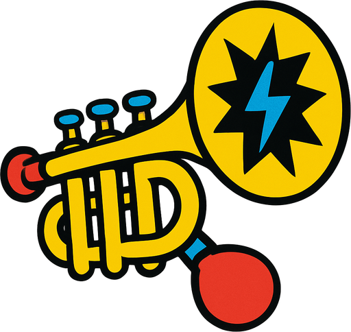 Trompeta de choque.
In-Game asset.  2d.  High contrast.  No shadows