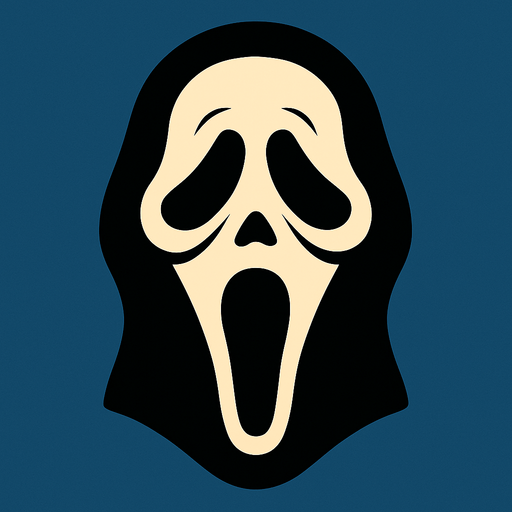 scream (horror movie) face.
In-Game asset.  2d.  High contrast.  No shadows