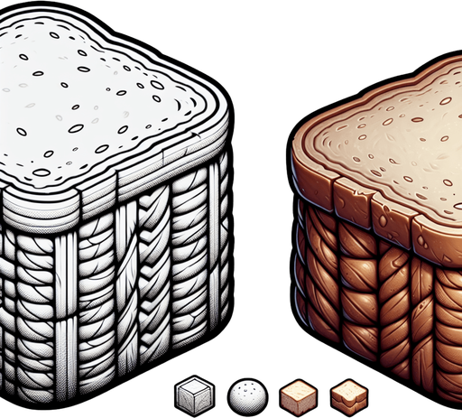 piece of bread.
Single Game Texture.  In-Game asset.  2d.  High contrast