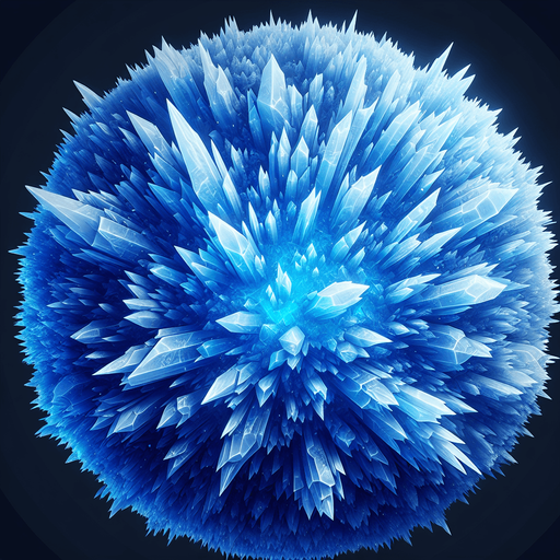 blue light of snow crystall.
Single Game Texture.  In-Game asset.  2d.  Blank background.  High contrast.  No shadows