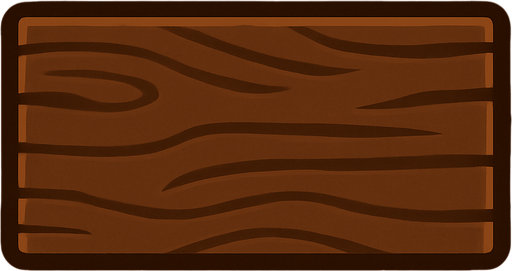 Rectángulo de madera color café.
In-Game asset.  2d.  High contrast.  No shadows