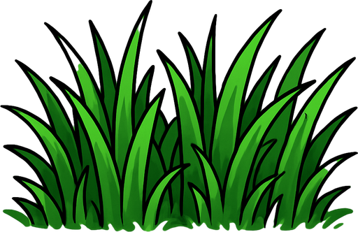 Makeup green colour background in the background and grass.
In-Game asset.  2d.  High contrast.  No shadows