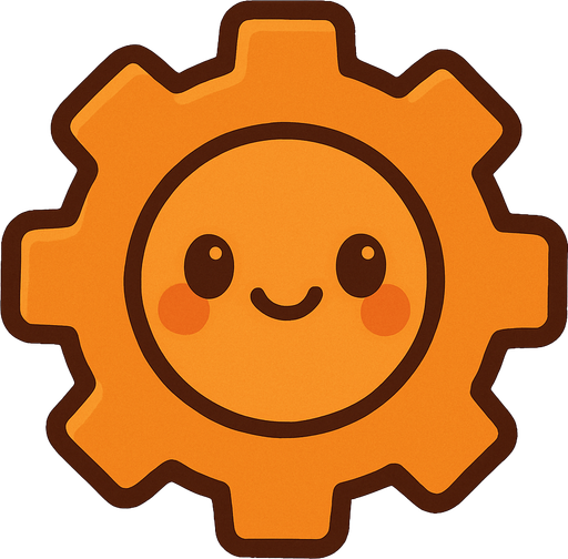 Un engranaje de ajustes naranja muy cute.
In-Game asset.  2d.  High contrast.  No shadows
