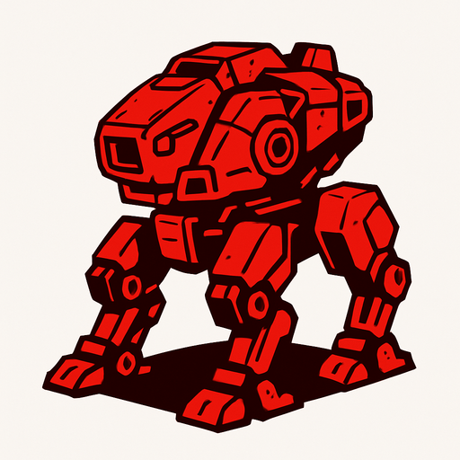 a red robotic futuristic ground.
In-Game asset.  2d.  High contrast.  No shadows