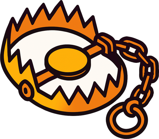 bear trap 1d.
In-Game asset.  2d.  High contrast.  No shadows