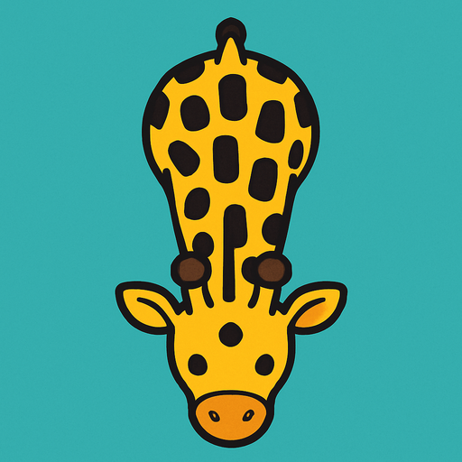 yellow giraffe top view.
In-Game asset.  2d.  High contrast.  No shadows
