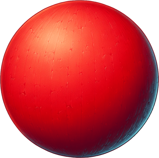 red ball.
Single Game Texture. In-Game asset. 2d. Blank background. High contrast. No shadows.