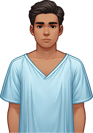 a sprite of a male person in a hospital gown.
a 2d sprite of a male person in a hospital gown