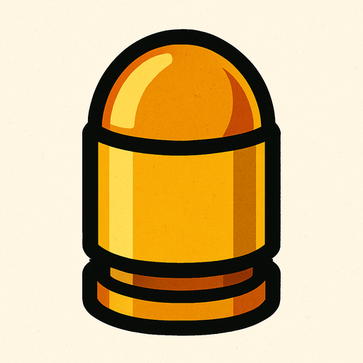 yuvarlak mermi.
In-Game asset.  2d.  High contrast.  No shadows