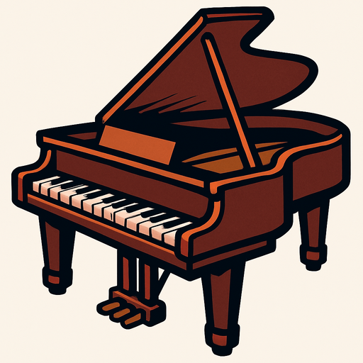 Piano enorme.
In-Game asset.  2d.  High contrast.  No shadows