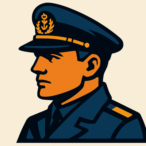 warship commander head looking right in game asset.
In-Game asset.  2d.  High contrast.  No shadows