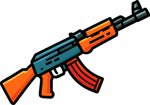 Rifle.
In-Game asset.  2d.  High contrast.  No shadows