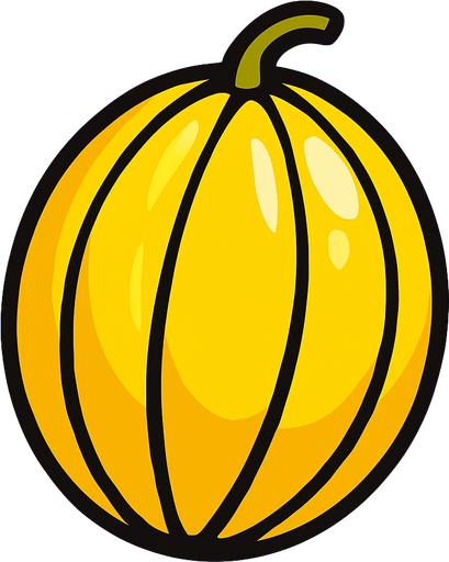 Shiney yellow melon vector.
In-Game asset.  2d.  High contrast.  No shadows
