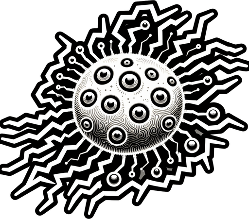 electrical alien amoeba.
Single Game Texture.  In-Game asset.  2d.  Blank background.  High contrast.  No shadows