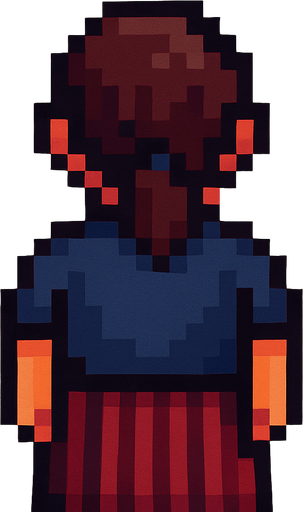 make different variations of this pixel art change hairstyle, clothing