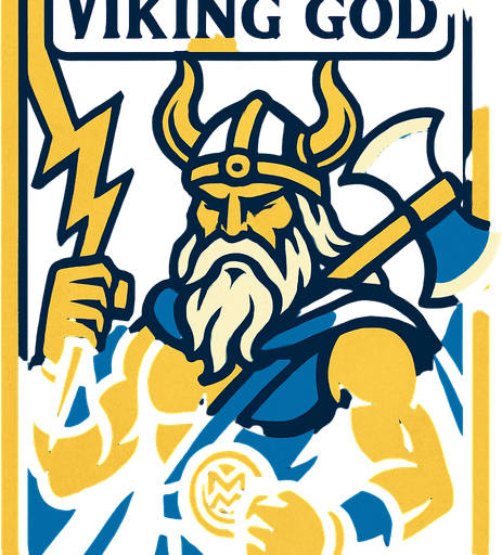 viking god card.
In-Game asset.  2d.  High contrast.  No shadows