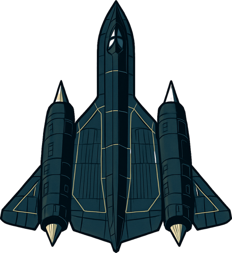 SR-71 uppifrån.
In-Game asset.  2d.  High contrast.  No shadows