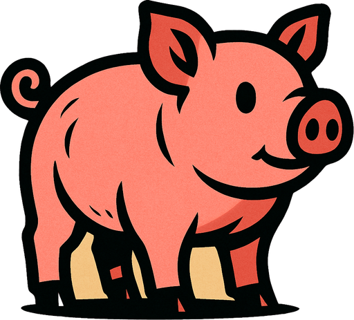 Make a pig.
In-Game asset.  2d.  High contrast.  No shadows