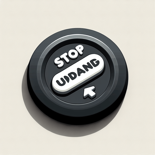 Button that says, stop upgrading.
Single Game Texture.  In-Game asset.  2d.  Blank background.  High contrast.  No shadows