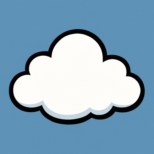 Haz una sola nube carton de color blanco.
In-Game asset.  High contrast.  No shadows