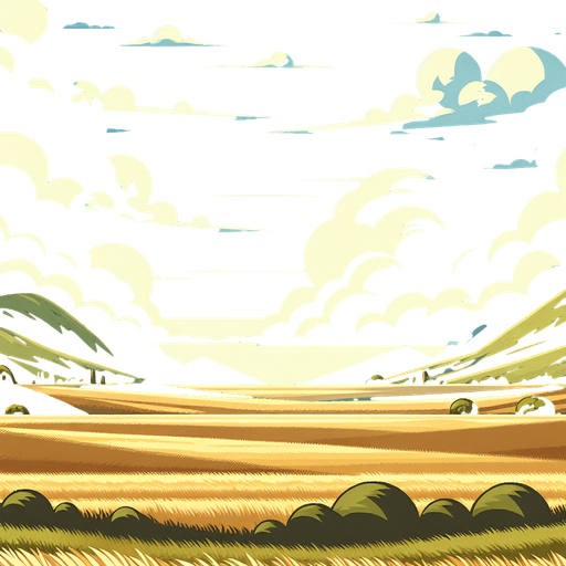 outside plains with hills.
Single Game Texture.  In-Game asset.  2d.  Blank background.  High contrast.  No shadows