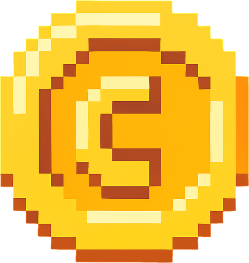 pixel art coin.
In-Game asset.  2d.  High contrast.  No shadows