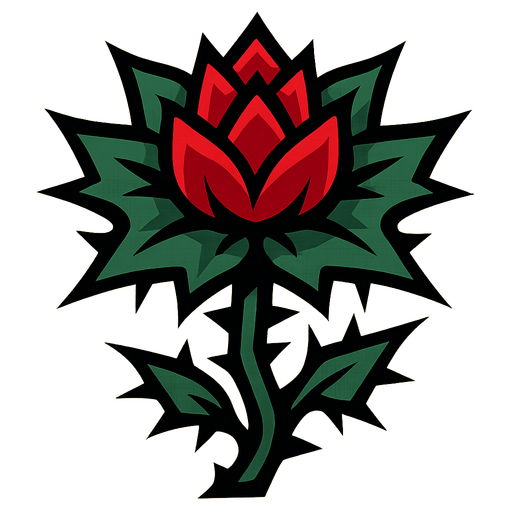 thorn flower.
In-Game asset.  2d.  High contrast.  No shadows