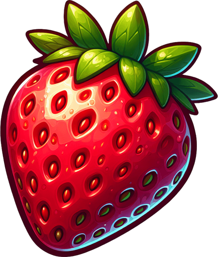 A Delicious strawberry..
Single Game Texture. In-Game asset. 2d. Blank background. High contrast. No shadows.