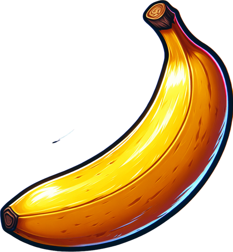 banana.
Single Game Texture. In-Game asset. 2d. Blank background. High contrast. No shadows.