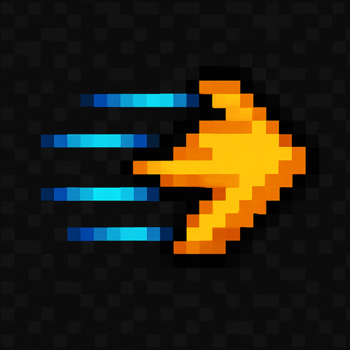 Powerup speed boost 2d pixilated topdown.
In-Game asset.  2d.  High contrast.  No shadows