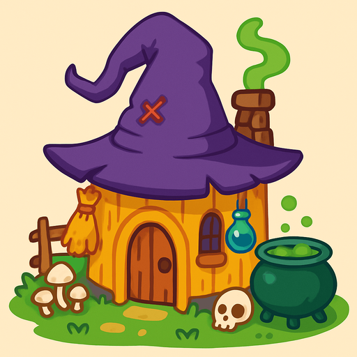 witch hut. rpg. 2d. no shadows.