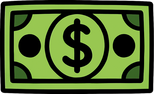 dollar paper.
In-Game asset.  2d.  High contrast.  No shadows