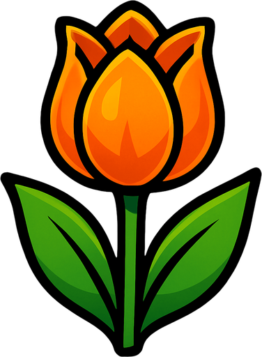 Orange tulip.
In-Game asset.  2d.  High contrast.  No shadows