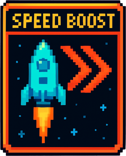 Карта усиления пиксельная усиливает скорость игрока космическая 2д пиксели.
In-Game asset.  2d.  High contrast.  No shadows