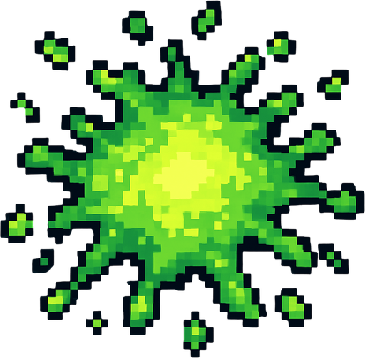 acid splash puddle, pixel art, top down, top view
In-Game asset.  2d.  High contrast.  No shadows