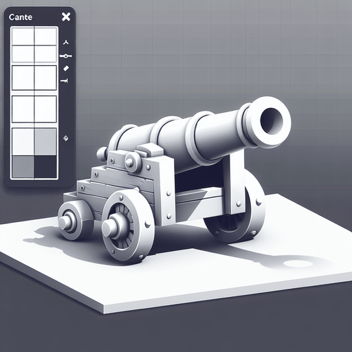 White cannon.
Single Game Texture.  In-Game asset.  2d.  Blank background.  High contrast.  No shadows