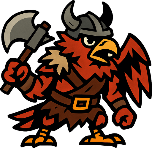 2d bird berserker.
In-Game asset.  2d.  High contrast.  No shadows