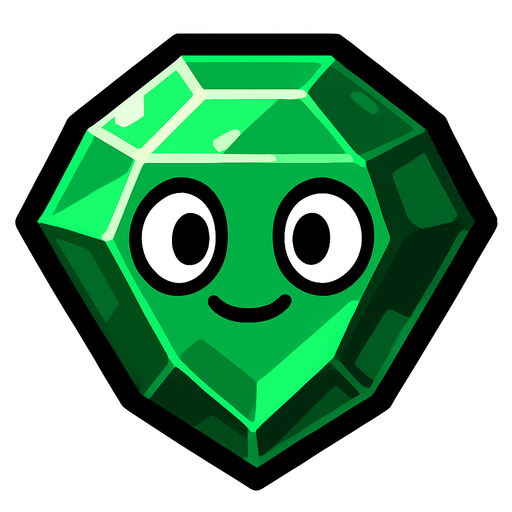 Una esmeralda con ojos.
In-Game asset.  High contrast.  No shadows